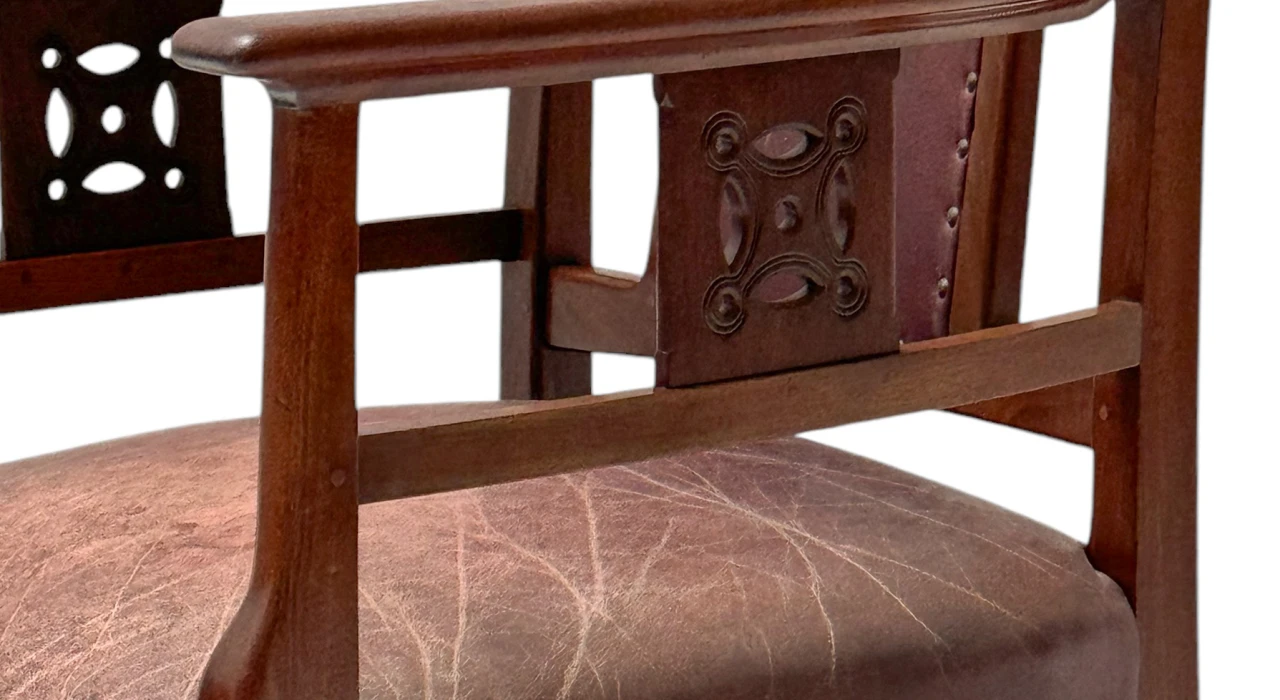 Jac. van den Bosch Arts & Crafts Club Chair for 't Binnenhuis Amsterdam, 1900s